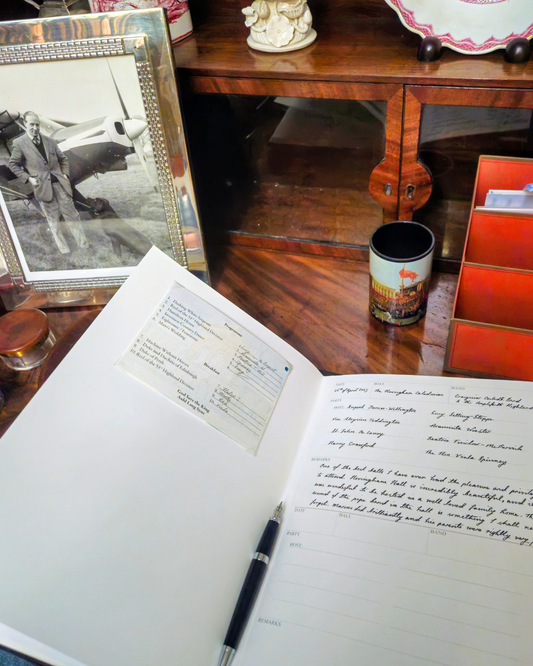 Ballavimus Ballroom Diary open on a writing desk