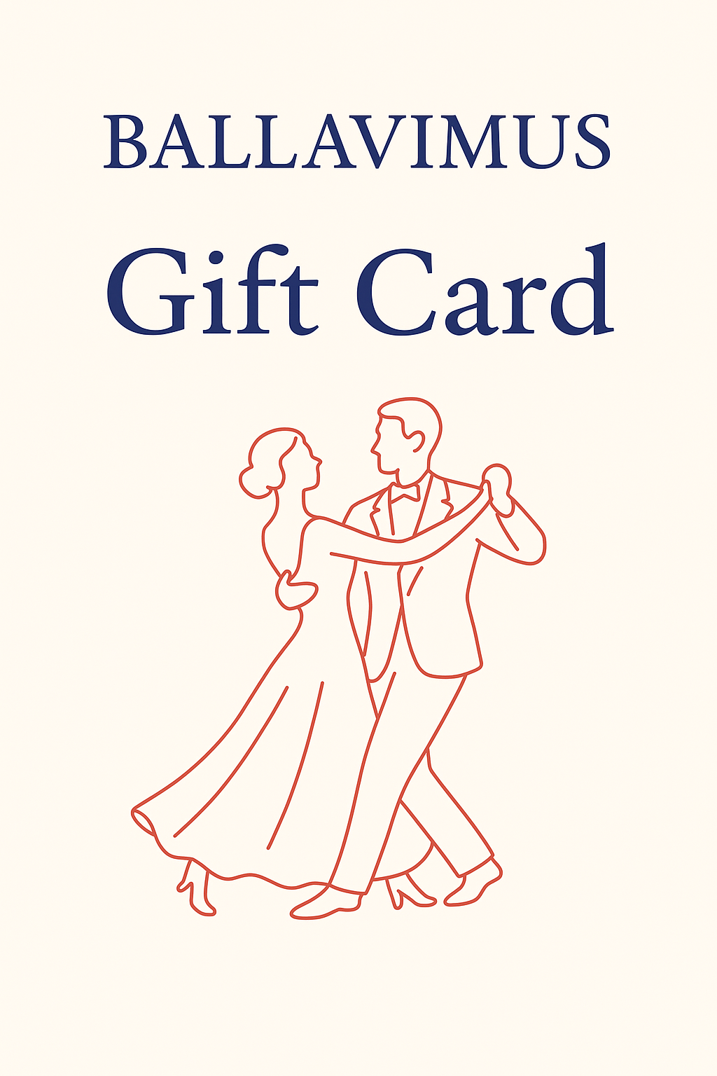 Gift Card image showing a couple dancing in black tie