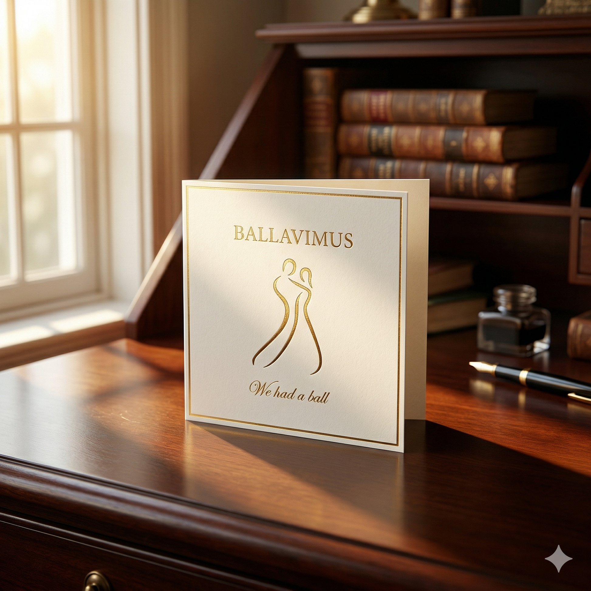 Gift card photo on a writing desk